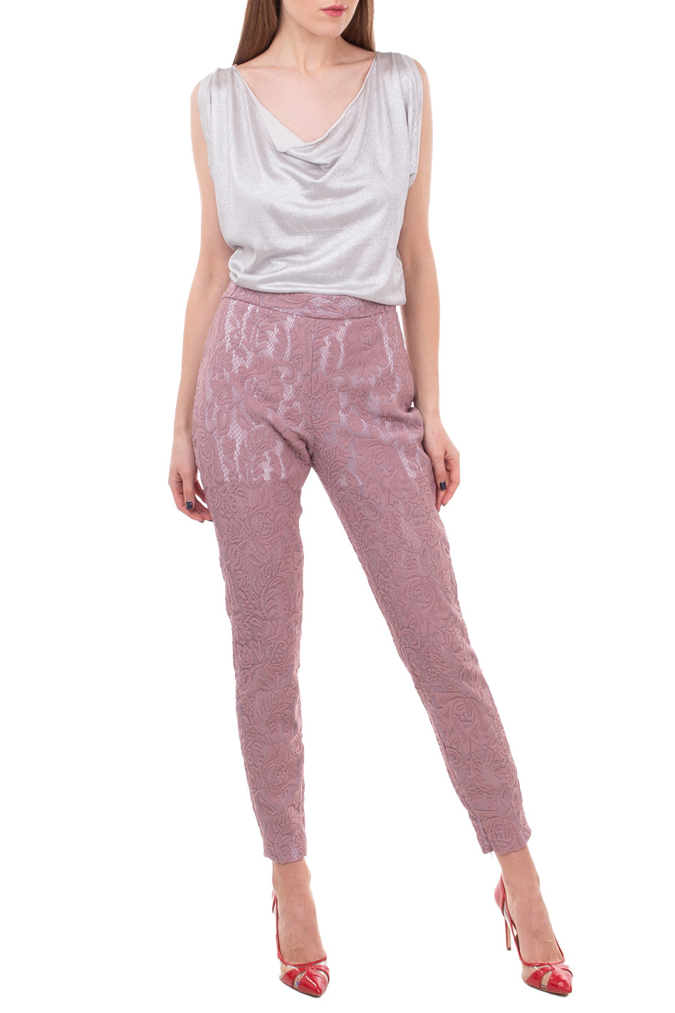 RRP €340 JUST CAVALLI Lace Trousers Size IT 40 / S See Through Zipped Cuffs gallery main photo