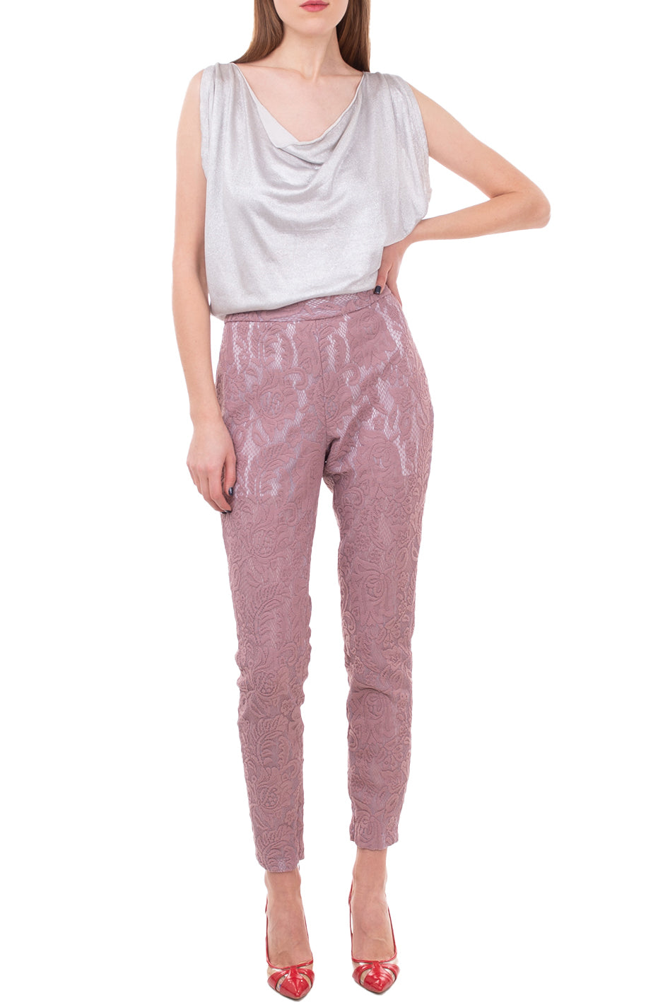 RRP €340 JUST CAVALLI Lace Trousers Size IT 42 / M Partly Lined Zipped Cuffs gallery main photo