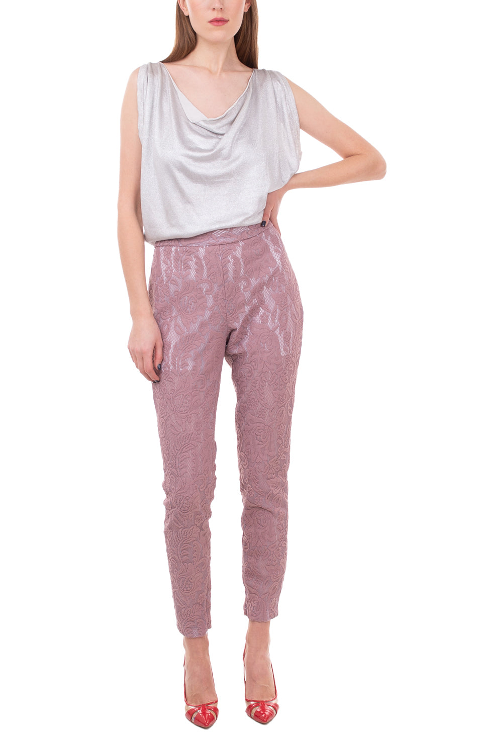 RRP €340 JUST CAVALLI Lace Trousers Size IT 42 / M See Through Zipped Cuffs gallery main photo