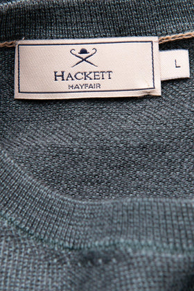 RRP €195 HACKETT Silk & Merino Wool Jumper Size L Thin Long- Sleeve Crew Neck gallery photo number 6