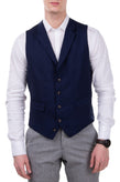 RRP €250 HACKETT Wool Waistcoat Size 38R / 48R / S Glen Check Notch Lapel Collar gallery photo number 3