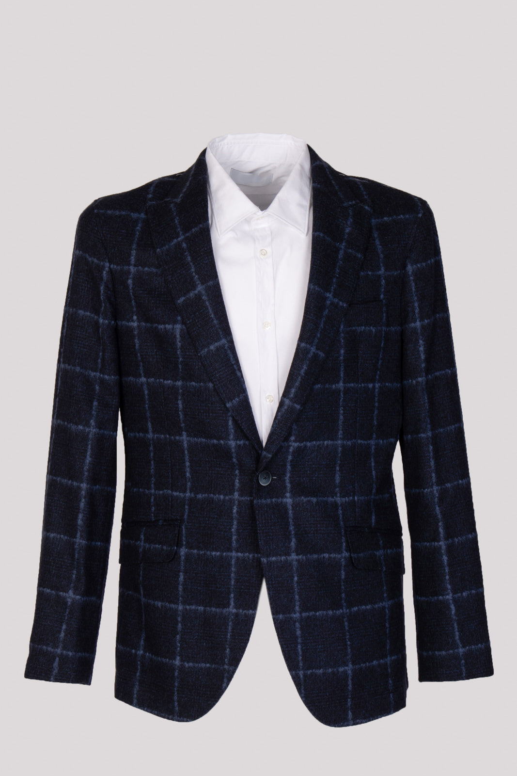 RRP €550 HACKETT Wool Blazer Jacket Size 38R - 48R - S Boucle Check Peak Lapel gallery main photo