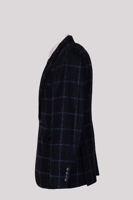 RRP €550 HACKETT Wool Blazer Jacket Size 38R - 48R - S Boucle Check Peak Lapel