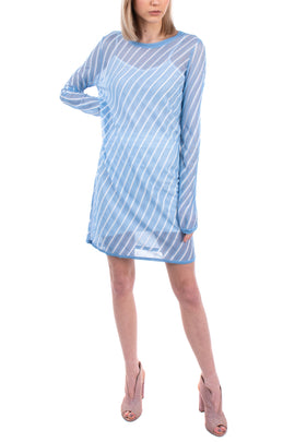 RRP €295 DIANE VON FURSTENBERG Jumper Dress Size P XS Merino Wool Blend Striped