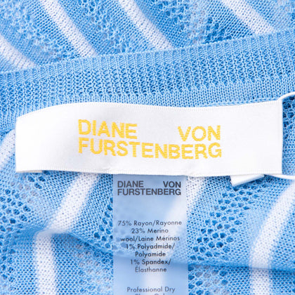 RRP €295 DIANE VON FURSTENBERG Jumper Dress Size M Merino Wool Blend Striped gallery photo number 7