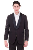 RRP €925 HACKETT Wool Tuxedo Suit Size 38R 32R S Satin Shawl Collar Side Stripes gallery photo number 3