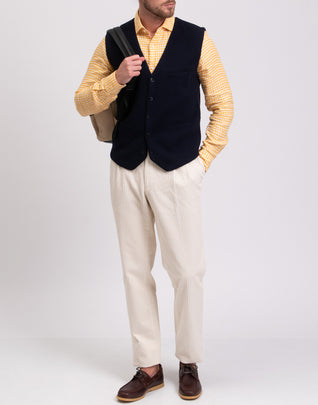 RRP €225 HACKETT Italian Yarn Gilet Size L Blue Cashmere & Wool Blend Unlined