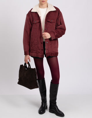 RRP€228 GEORGE J. LOVE Corduroy Jacket Size S Sherpa Inside Made in Italy