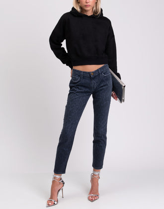 RRP€125 CURRENT/ELLIOTT Jeans W29 Stretch Distressed Leopard Pattern Cropped gallery photo number 1