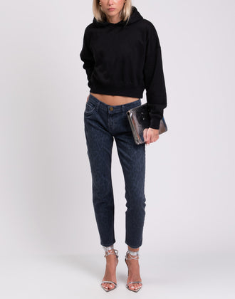 RRP€125 CURRENT/ELLIOTT Jeans W29 Stretch Distressed Leopard Pattern Cropped gallery photo number 2