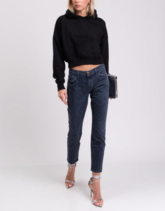 RRP€125 CURRENT/ELLIOTT Jeans W29 Stretch Distressed Leopard Pattern Cropped gallery photo number 3