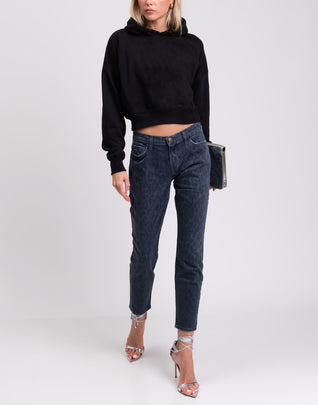 RRP€125 CURRENT/ELLIOTT Jeans Size 25 Stretch Distressed Leopard Pattern Cropped
