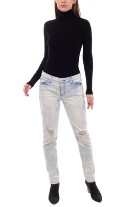 RRP€135 CURRENT/ELLIOTT Jeans Size 27 Stretch Ripped Bleached Skinny Made in USA