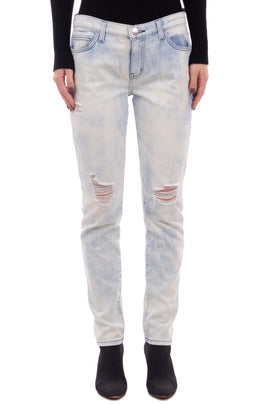 RRP€135 CURRENT/ELLIOTT Jeans Size 27 Stretch Ripped Bleached Skinny Made in USA