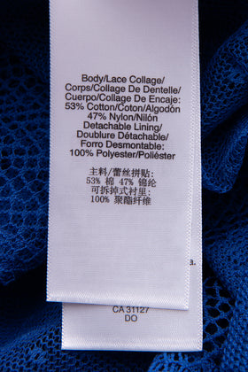 RRP €235 DKNY Lace Shift Dress Size P Blue Inner Slip Sleeveless Crew Neck gallery photo number 6