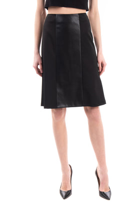 RRP €110 8 Wool A-Line Skirt Size 40 Fully Lined Contrast Insert Made in Italy