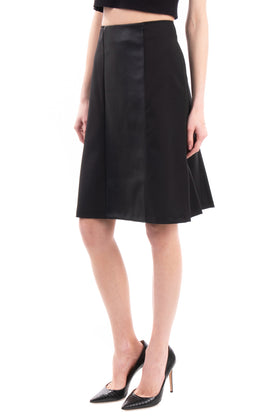 RRP €110 8 Wool A-Line Skirt Size 40 Fully Lined Contrast Insert Made in Italy gallery photo number 3