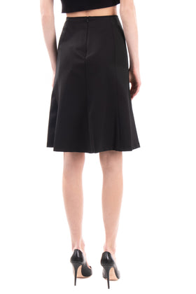 RRP €110 8 Wool A-Line Skirt Size 40 Fully Lined Contrast Insert Made in Italy gallery photo number 4