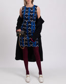 KISUA AFRICA For 8 Sheath Dress Size 40 / XS Ethnic Pattern Slit Hem Crew Neck gallery photo number 2