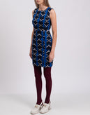 KISUA AFRICA For 8 Sheath Dress Size 40 / XS Ethnic Pattern Slit Hem Crew Neck gallery photo number 5
