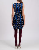 KISUA AFRICA For 8 Sheath Dress Size 40 / XS Ethnic Pattern Slit Hem Crew Neck gallery photo number 6