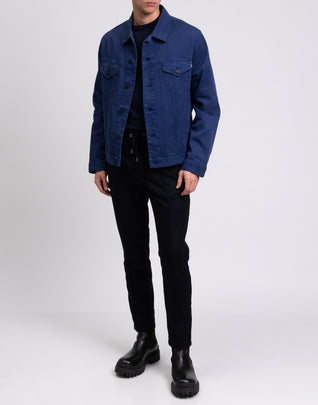 RRP€110 8 Gabardine Work Jacket Size S Garment Dye Button Collared Made in Italy