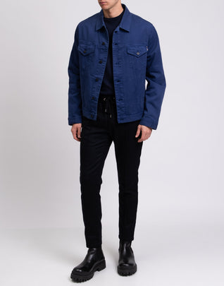 RRP€110 8 Gabardine Work Jacket Size L Garment Dye Button Collared Made in Italy