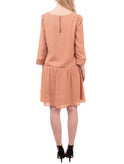 PATRIZIA PEPE Flounce Dress Size IT 40 Keyhole Back 3/4 Sleeve Scoop Neck gallery photo number 4