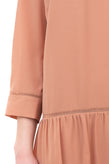 PATRIZIA PEPE Flounce Dress Size IT 40 Keyhole Back 3/4 Sleeve Scoop Neck gallery photo number 5