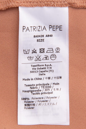 PATRIZIA PEPE Flounce Dress Size IT 40 Keyhole Back 3/4 Sleeve Scoop Neck gallery photo number 7