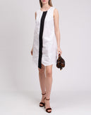 8 A-Line Dress Size 42 / M Two Tone Asymmetric Hem Sleeveless Made in Italy gallery photo number 2