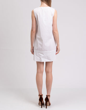 8 A-Line Dress Size 40 / S Two Tone Asymmetric Hem Sleeveless Made in Italy gallery photo number 4