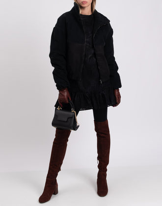 RRP€230 8 Corduroy & Denim Jacket XS Black Padded Full Zip Closure Made in Italy gallery photo number 3