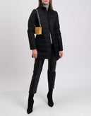 RRP€210 8 Quilted Coat Size S Black Longline Full Zip Funnel Neck Made in Italy gallery photo number 1