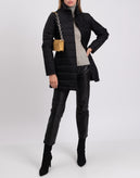 RRP€210 8 Quilted Coat Size S Black Longline Full Zip Funnel Neck Made in Italy gallery photo number 3