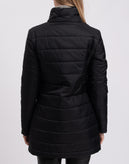 RRP€210 8 Quilted Coat Size S Black Longline Full Zip Funnel Neck Made in Italy gallery photo number 6