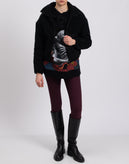 RRP€230 8 Corduroy & Denim Jacket XL Black Padded Stand Up Collar Made in Italy gallery photo number 2