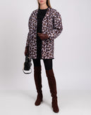 RRP €305 PINKO Hairy Fabric Coat Size 40 / S Unlined Patterned Full Zip gallery photo number 2