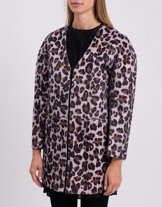 RRP €305 PINKO Hairy Fabric Coat Size 40 / S Unlined Patterned Full Zip gallery photo number 5