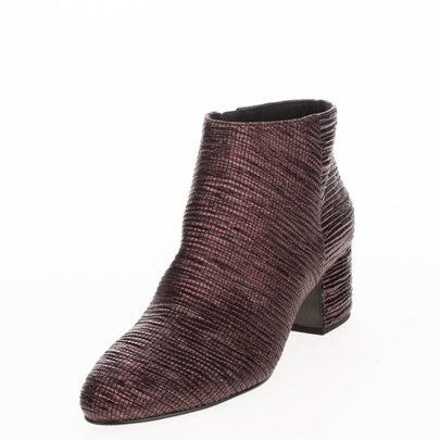 RRP €220 WHAT FOR Booties Size 37 UK 4 US 7 Metallic Textured Almond Toe