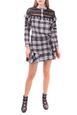 RRP €360 MARISSA WEBB Shirt Dress Size L Wool Blend Tartan Lace Ruffle Trim gallery photo number 1