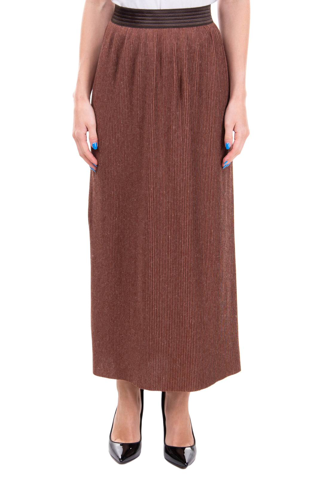 RRP €255 ERMANNO ERMANNO SCERVINO Pleated Skirt Size M Wool Blend Made in Italy gallery main photo