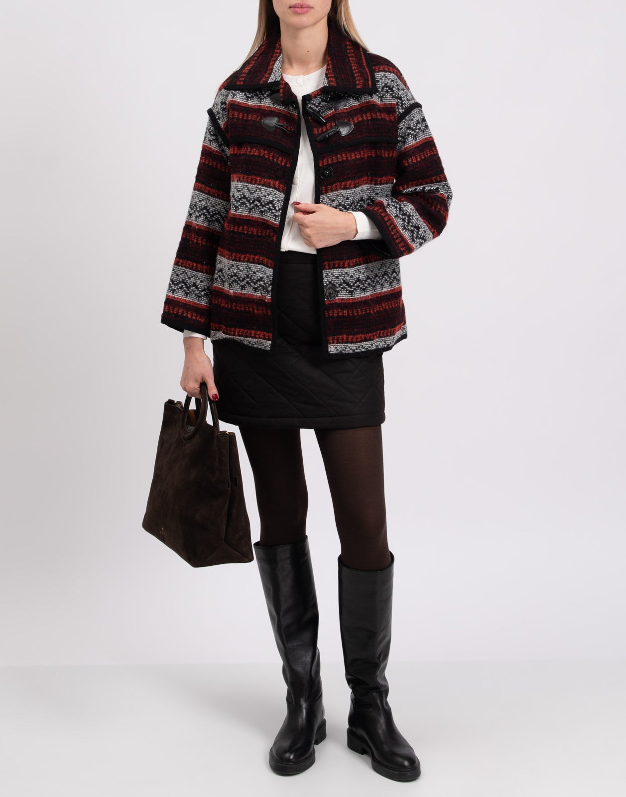 GEORGE J. LOVE Jacket Size S Wool Blend Ethnic Half Toggle Made in Italy gallery main photo