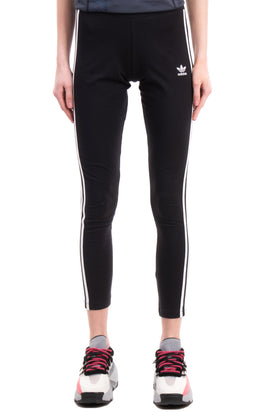 ADIDAS Jersey Leggings Size 42 Embroidered Logo Three Stripes Cropped gallery photo number 3