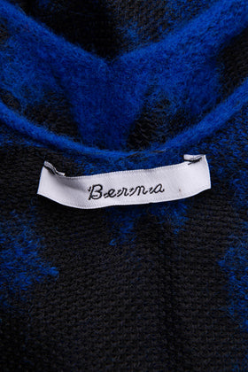 BERNA Poncho One Size Wool Blend Thin Star Waist Fringe V-Neck gallery photo number 6