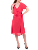 KAOS Crepe A-Line Dress Size - 40 Crossover Front Gathered Side Made in Italy gallery photo number 1
