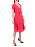 KAOS Crepe A-Line Dress Size - 40 Crossover Front Gathered Side Made in Italy gallery photo number 2