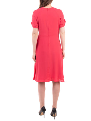 KAOS Crepe A-Line Dress Size - 40 Crossover Front Gathered Side Made in Italy gallery photo number 3