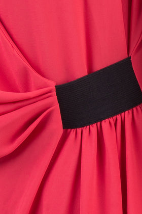 KAOS Crepe A-Line Dress Size - 40 Crossover Front Gathered Side Made in Italy gallery photo number 4