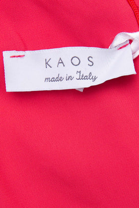 KAOS Crepe A-Line Dress Size - 40 Crossover Front Gathered Side Made in Italy gallery photo number 5
